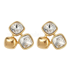 Серьги-гвоздики из нержавеющей стали 304 с микропаве из прозрачных кубических цирконий&nbsp;EJEW-V014-02G