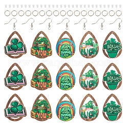 День Святого Патрика набор для изготовления деревянных серег-капель своими руками&nbsp;DIY-TA0009-12