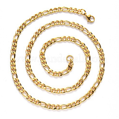 Цепочки-ожерелья Figaro из нержавеющей стали 304 с вакуумным покрытием pvd&nbsp;NJEW-S420-003B-G