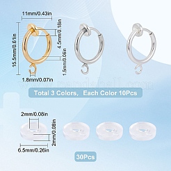 30шт 3 цвета латунные клипсы для серег&nbsp;KK-SC0003-26