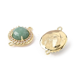 Граненые подвески-коннекторы из натурального зеленого авантюрина&nbsp;G-H323-03G-10