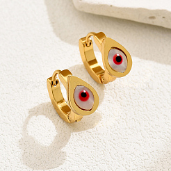 Модные классические серьги-кольца из нержавеющей стали 201 в форме капли с защитой от сглаза&nbsp;DM1893