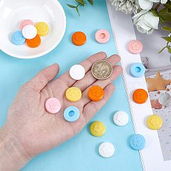 20шт 5-х цветные силиконовые накладки на пуговицы для джинсов&nbsp;BUTT-OC0001-70