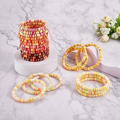 Набор эластичных браслетов ручной работы из полимерной глины Heishi Surfer&nbsp;BJEW-SW00099-02