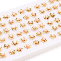 Серьги-гвоздики из натурального жемчуга в форме цветка из латуни&nbsp;PEAR-N017-07F