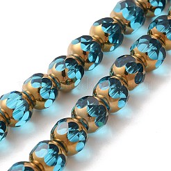 Прозрачные стеклянные бусины гальваническим пряди&nbsp;GLAA-G098-01