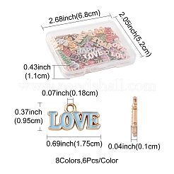 48 шт. 8-х цветные эмалевые подвески на тему Дня святого Валентина&nbsp;ENAM-FS0002-51