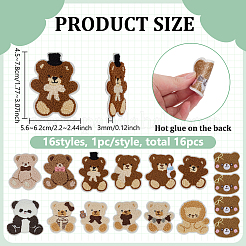 16 шт. полиэстеровые нашивки на одежду&nbsp;PATC-WH0022-55