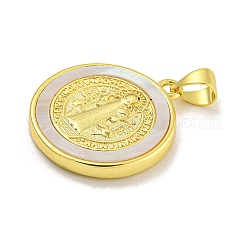 Стойка покрытие латунь паве природа ракушка религия подвески&nbsp;X-KK-C074-31G-01