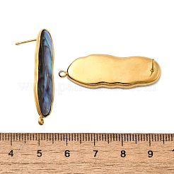 Фурнитура для сережек-гвоздиков из нержавеющей стали 304 с натуральными ракушками пауа&nbsp;STAS-Z125-02G