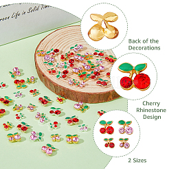 48 шт. 12 стиля кабошонов из вишневого сплава со стразами&nbsp;MRMJ-FH0001-29