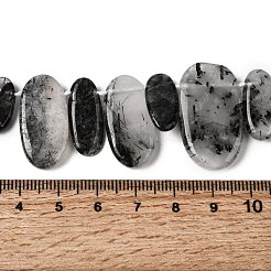 Натуральный турмалированный кварц / черный рутиловый кварц&nbsp;G-D365-D02