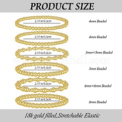6шт круглые латунные браслеты из бисера для женщин&nbsp;BJEW-SW00150