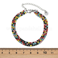 Браслеты-цепочки из нержавеющей стали 304 со стразами для женщин&nbsp;BJEW-Z143-23P-01