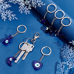8шт. 8-х стилистических стеклянных брелока&nbsp;KEYC-PH0001-53