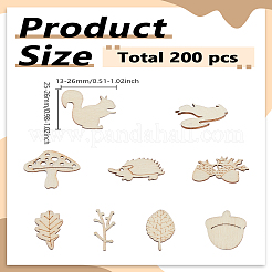 4 набор осенних тем незаконченных деревянных досок для рисования&nbsp;WOOD-LP0001-07