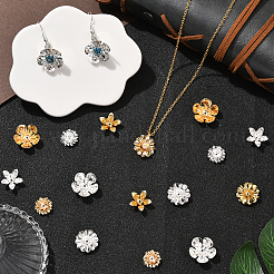 48шт. 8 набора колпачков для бусин в виде цветка из латуни&nbsp;KK-BBC0021-16