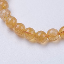 Натуральный цитрин бисера браслеты простирания&nbsp;BJEW-I253-8mm-21