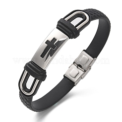 Пу кожаные браслеты плетеные шнуры BJEW-E324-C19