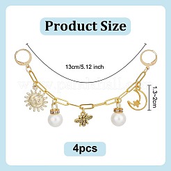 4 шт. латунные цепочки-скрепки для сумок-удлинителей&nbsp;HJEW-OC00227