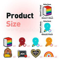 16 шт. 8 стильных экологически чистых силиконовых бусины для пищевых продуктов&nbsp;SIL-TA0001-74