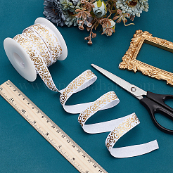 10 ярд эластичного шнура из полиэстера с золотым тиснением и цветком&nbsp;OCOR-WR0001-49B