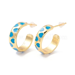 Настоящие 18-каратные позолоченные латунные серьги-гвоздики для женщин&nbsp;EJEW-I684-06G-RS