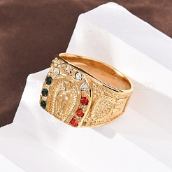 Кольца для пальцев из нержавеющей стали 304 с широким ободком&nbsp;RJEW-F201-05G