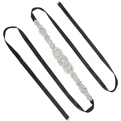 Цветочные полностью хрустальные стразы свадебные пояса ручной работы для свадебных платьев&nbsp;AJEW-WH20006-233B-01