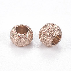 Ионное покрытие (ip) текстурированные бусины из нержавеющей стали 304&nbsp;LS-STAS-I081-4mm-04RG