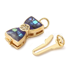 Латунные застежки из прозрачного кубического циркония с микропаве&nbsp;KK-K385-095G