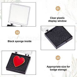 24шт 3 вида пластиковых упаковочных коробок с губкой внутри для брошей&nbsp;CON-HY0001-07