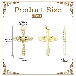 Подвески со стразами из сплава 10 шт.&nbsp;FIND-YW0007-83G