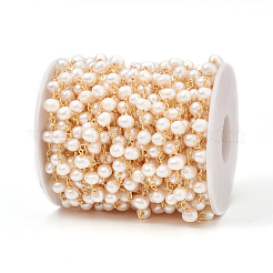 Латунная цепочка из бисера ручной работы&nbsp;CHC-I031-05B