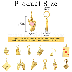 12 шт. 12 стиля эмалевых подвесок из нержавеющей стали 304&nbsp;STAS-CJ0002-94