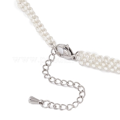 Браслеты ручной работы из стеклянных бусин и натурального розового кварца для женщин&nbsp;BJEW-MZ00225-03