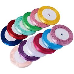 24 цветные высокоплотные полиэфирные атласные ленты&nbsp;SRIB-PH0001-04-6mm