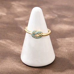 Латунные микро проложить пальцев кольца кубического циркония&nbsp;RJEW-C153-01G