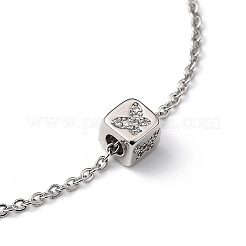 Браслеты с подвесками из латуни с прозрачным кубическим цирконием&nbsp;BJEW-JB05400-02