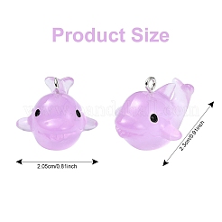 12шт 6 цвета светящиеся полупрозрачные подвески из смолы&nbsp;RESI-YW0001-85