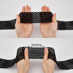 5 м плоский черный цвет полиэстеровый волнистый эластичный шнур&nbsp;OCOR-GF0003-85A