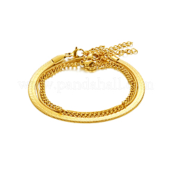 Стильные трехслойные браслеты из нержавеющей стали&nbsp;HN0595-2