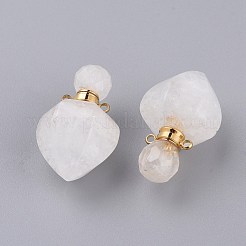 Кулоны флаконов из граненого натурального кварца&nbsp;G-P435-A-04G