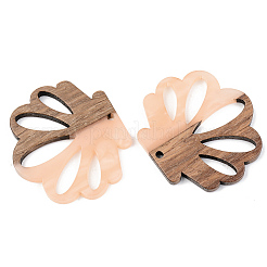 Подвески из непрозрачной смолы и ореха&nbsp;RESI-S389-047A-C02