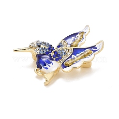 Эмалированная булавка в виде птицы со стразами&nbsp;LS-JEWB-A004-18G-C