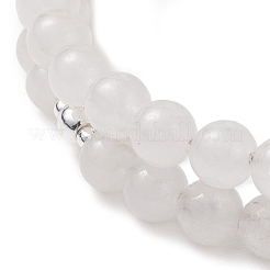 Браслеты из двух нитей с бусинами из натурального окрашенного голубого кружевного агата&nbsp;BJEW-JB13065-01