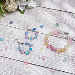 200 шт. 10-х цветные матовые прозрачные стеклянные бусины&nbsp;FGLA-AR0001-03