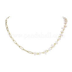 Бусины ручной работы из натурального розового кварца и цепочки-скрепки из нержавеющей стали 304&nbsp;NJEW-JN05499-03