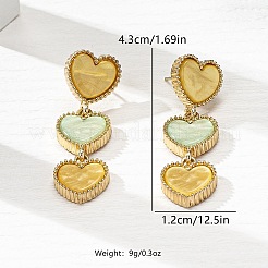 Серьги-гвоздики в форме сердца из цинкового сплава и акрила&nbsp;FS-WGEA202-01