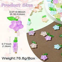 60шт 6 цвета стеклянные подвески&nbsp;PALLOY-CJ00062